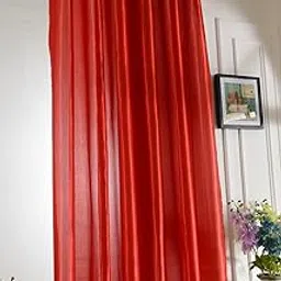 MagiDeal Beautiful Sheer Window Elegance Solid Color Curtains/drape/panels/treatment - red, 100x200cm-picture-11