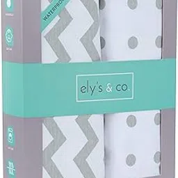 Ely's & Co Waterproof Pack N Play Portable Mini Crib Sheet By . No Need For Mattress Pad Cover Or Mattress Protector 2 Pack White And Grey Chevron And Polka Dots Unisex For Baby Girl Or Baby Boy-picture-44