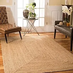 Handwoven 3x5 feet Jute Rectangular Rug, Natural Fibers, Braided Reversible Carpet for Stylish Bedroom Living Room Dining Room Kids Room (3x5 feet, Rectangular patta)-picture-10