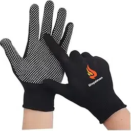 Dotted Anti-Slip Gloves for Sports, Cricket Gloves, Dotted Black Gloves Rock Climbing-image-7