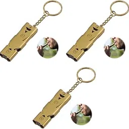 ZIBUYU® Emergency Whistles Lifeguard Safety Whistle with Keychain Kids Rescue Signaling Loud Survival for Outdoor Hiking Camping Hunting Fishing Boating Gold 3PCS-picture-13