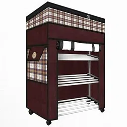 TRENDY Metal Multipurpose Foldable Shoe Rack For Home With Cover | 360 ° Rotating Wheels, Dustproof Zip Cover With Side And Zipper Top Pockets, 30 X 57 X 70 Cm-picture-36