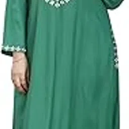sanaa Women's Full Length Elegant Embroidered Rayon Nighty with Pockets-picture-12