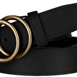 CH Women and Girl Faux Leather Belt (Free Size, Black)-picture-36