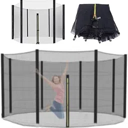 Trampoline Safety Net 6ft/8ft/10ft/12ft (Color : Black, Size : 10ft-6 poles)-image-10
