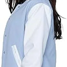 koverify Stylish Regular Fit Long sleeve Button Up Varsity Jacket for Women-picture-14