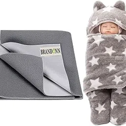 First Kick New Born Baby Gift Set Combo Pack for Baby Boys and Baby Girls Pack of 2 Pcs Grey Star-picture-32