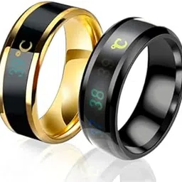 Best Valentine Gifts: Thrillz Mesmerizing Smart Sensing Temperature Degree Celsius Display Changing Ring Stainless Steel Titanium Plated Ring, Multi (FFRG018_FFRG020)-picture-11