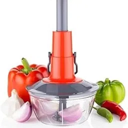 Red Mini Push Chopper | Quick & Handy Manual Vegetable & Fruit Food Processor | Compact Kitchen Cutter with Stainless Steel Blades for Effortless Chopping-image-29