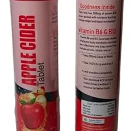 Apple Cider Effervescent Tablets with Vitamin B6 & B12, 500mg ACN, Red & White Container, Refreshing Fizzy Drink Mix for Metabolism, Detox & Energy Support, 20 Tablets Dietary Supplement-image-29