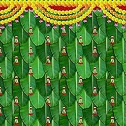 Banana Leaf Decoration | Pooja Background Decoration Cloth |Backdrop Background | House Warming Backdrop 5X8 feet-picture-20