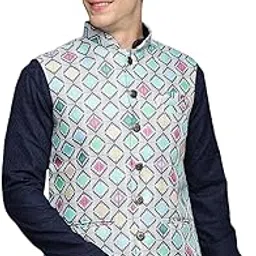 showoffff SHOWOFF Men's Printed Multi Ethnic Nehru Jackets-PR-121_Multi-picture-54