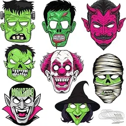 Party Propz Halloween mask - 16 Pcs, Ghost face mask | Halloween masks for adults | Horror face Mask | Halloweens costume | halloween accessories adults-picture-12