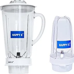 HAPPY E Heavy Duty Mixer Jar Set – 1500ml Blender Jar + 500ml Bullet Chutney Jar | ABS Premium Build, Copper Bush, Leak-Proof Lids, Compatible with Most Indian Mixers-image-39