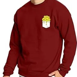 heradawn Men's Printed Polyester Blend Sweatshirt(S-WC-Maroon-M)-picture-13