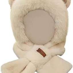 merishopp Winter Hat Scarf Set Soft for Outdoor New Year Gift Stage Performance Beige-picture-35