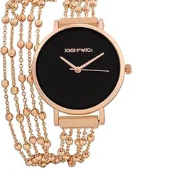 joker & witch Nami 32mm Black Dial Rose Gold Metallic Chain Wrap for Women-picture-24