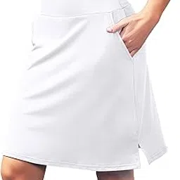gudmart Women's 20" Knee Length Tennis Skorts Skirts SPF Elastic Athletic Skorts with Shorts Golf Skirt with Pocket Casual Skorts-picture-30