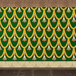 Marigold Flower with 3D Look Design Wall Decoration Traditional Background Curtain Cloth for Wedding,Pooja Polyester Taiwan Fabric Size 5 Feet Height and 8 Feet Width(5 * 8)-picture-38