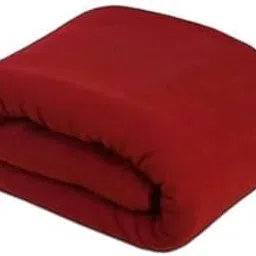 NTS® 300 GSM Special for Heavy Winter Plain Light Weight Polar Fleece Blanket (RED Single)-picture-31