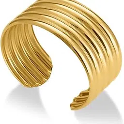 palmonas Golden Stack Cuff Bracelet for Women - Gift for Girls & Women | Waterproof & Anti-Tarnish Bracelet-picture-38