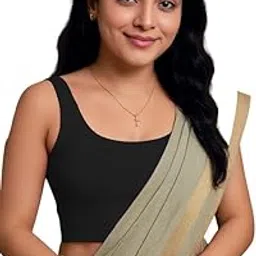 xolani Readymade Fitted Saree Blouse for Women Sleeveless Square Round U Neck Regular fit Stretchable Pullon Western Stylish Crop Top VX21-picture-23