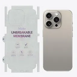 Blyton Back Screen Protector for iPhone 15 Pro Max Unbreakable Membrane Scratch Guard Transparent TPU Full Fit Protective, Case Friendly, Compatible with iPhone 15 Pro Max (Back & Side) image 1