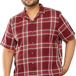 thomas scott Men's | Plus Size | Checked Printed | Cotton Knitted | Shirt – Regular Fit | Short Sleeve-picture-21