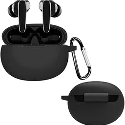 AJM 360 Protection Shockproof Design Soft Rubberised Case with Keychain for Boat Airdopes 161 ANC (Black)-picture-11