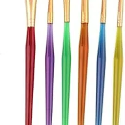 DEZIINE� Set of 6 Different Sizes Synthetic Flat Paint Brush for Oil, Nail Brush Art, Artist Acrylic Painting-picture-42