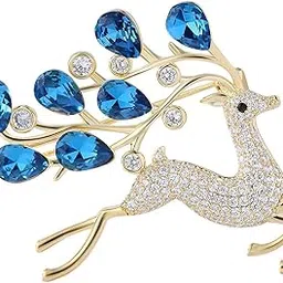 Brooch Pin Fashion Crystal Rhinestone Jewellery Pin Vintage Clothing Accessories Decoration Deer Style Brooches For Women- S255-image-4