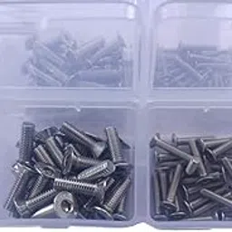 GSK Cut® Stainless Steel Grade 202 Allen CSK Bolt/Screws 100 pcs, M3/M4/ M5/M6 X 20mm Length Bolt Set Kit-picture-35