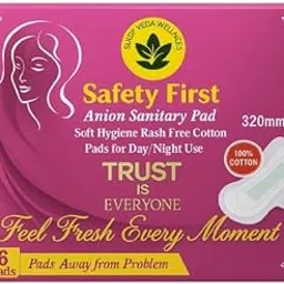 Safety First Anion Sanitary Pad, XXL 320mm, Soft Cotton, Day/Night Use, 6 Pads, Rash Free, Ultra Thin Core, Leakage Guard-picture-18