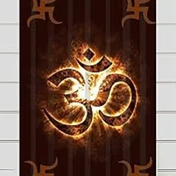 7Ft Door Curtain Pack of 1 Pc | 3D God Swastik OM Digital Printed Home Furnishing Polyresin Curtain for Indian Festival- Diwali, Mandir,Temple and Pooja Ghar | 4 x 7 Feet, Set of 1-picture-13