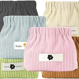 Corduroy Pouch Set of 6 – Soft Snap-Closure Organizer Bags for Makeup, Jewelry, Coins & Travel Essentials-picture-36