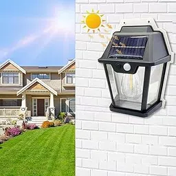 Outdoor Solar Warm Light Wall Lamp, Wireless Dusk to Dawn Motion Sensor LED Sconce Lights IP65 Waterproof.-picture-31