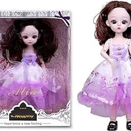 Toyshine 9 Inch Beautiful Alia Doll in Elegant Wedding Dress Fun & Imaginative Pretend Play Toy for Girls Kids Age 3 and Above - Purple-picture-12