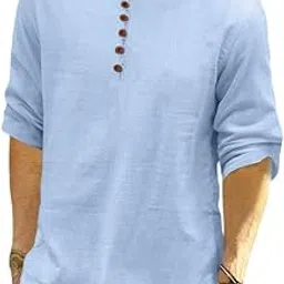 macsivo Men's Cotton Blend Short Kurta with Solid Mandarin Collared Full Sleeve Curved Hem Length | Kurta for Men Stylish-picture-20