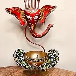 Malik Designs Metal Tealight Candle Holder – Elegant Diya Candle Holder with Ganesha Design for Home Décor, Festive & Gift Items – Perfect for Home Decoration & Ambience-picture-34