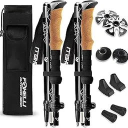 Foxelli Folding Trekking Poles – Ultra Compact, Lightweight & Durable Aluminum 7075 Collapsible Hiking Poles with Natural Cork Grips, Quick Locks, 4 Season All Terrain Accessories & Carrying Bag-image-27
