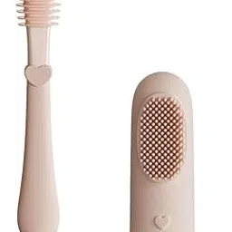 2 In 1 Toothbrush Tongue Brush BPA Free Soft Silicone Bristle Oral Care Baby Oral Soft Silicone Cleaning Brush Toothbrush For Baby 6 Month To 24 Months, With Storage Box Manual, Set For Baby (Toothbrush Set, 2)-picture-15