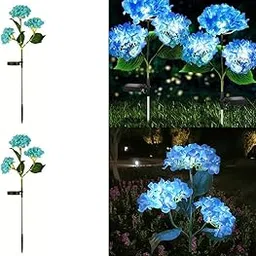 hardoll Solar Decorative Light Hydrangea Flower Shaped RGB Color LED lamp for Waterproof Outdoor Home Garden Yard(Blue Color-Pack of 2)-picture-17