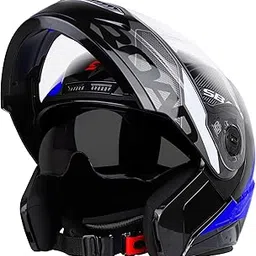 Steelbird SBA-7 Road ISI Certified Flip-Up Graphic Helmet for Men and Women with Inner Smoke Sunshield-image-32