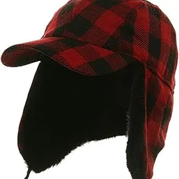 DSquared Hat Warm Winter Hats Ear Flaps for Women Men Fleece Lined (Red_Free Size)-picture-30