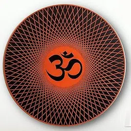 MODERN BOIS ART Beautiful Om Design Wooden Wall Hanging Orange Living Room Wooden Wall Decoration (Orange 01)-picture-11