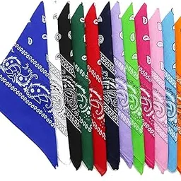 bismaadh Soft Breathable Cotton Head Wrap, Scarf, Headband, Mask, Paisley Print Unisex Bandana - Pack of 12-picture-14