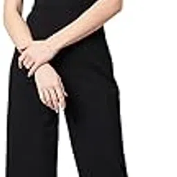 poshbery Black Shoulder Strap Jumpsuit with Pockets-picture-7