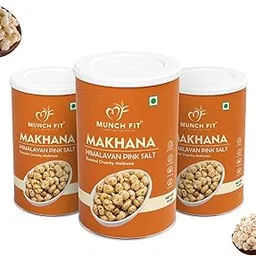 Munch Fit Healthy Himalayan Pink Salt Makhana|Gluten Free|Roasted Foxnuts Snacks Combo of 3x20g Pack-picture-33