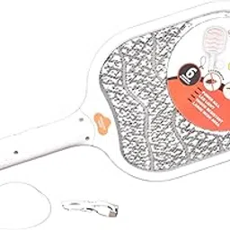 White Mosquito Racquet | Rechargeable Plastic Electric Bat | Insect Killer Racket-image-52