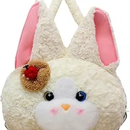 Plush Cartoon Cat Big Head Backpack for Everyday Use Cute Soft Handheld Tote White|Clothing, Shoes & Accessories | Womens Handbags & Bags-image-99